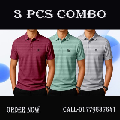 CHINA RIB FABRIC PREMIUM POLO-DEEP MEROON,DEEP PEST,LIGHT ASH