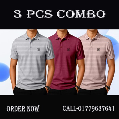 CHINA RIB FABRIC PREMIUM POLO-LIGHT ASH,DEEP MEROON,LIGHT BISCUIT