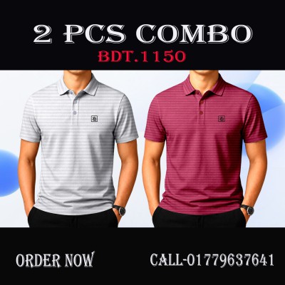 CHINA RIB FABRIC PREMIUM POLO-DEEP MEROON,LIGHT ASH