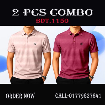 CHINA RIB FABRIC PREMIUM POLO-DEEP MEROON,DEEP BISCUIT