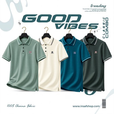 4 Pcs China Combo Premium Polo Shirt